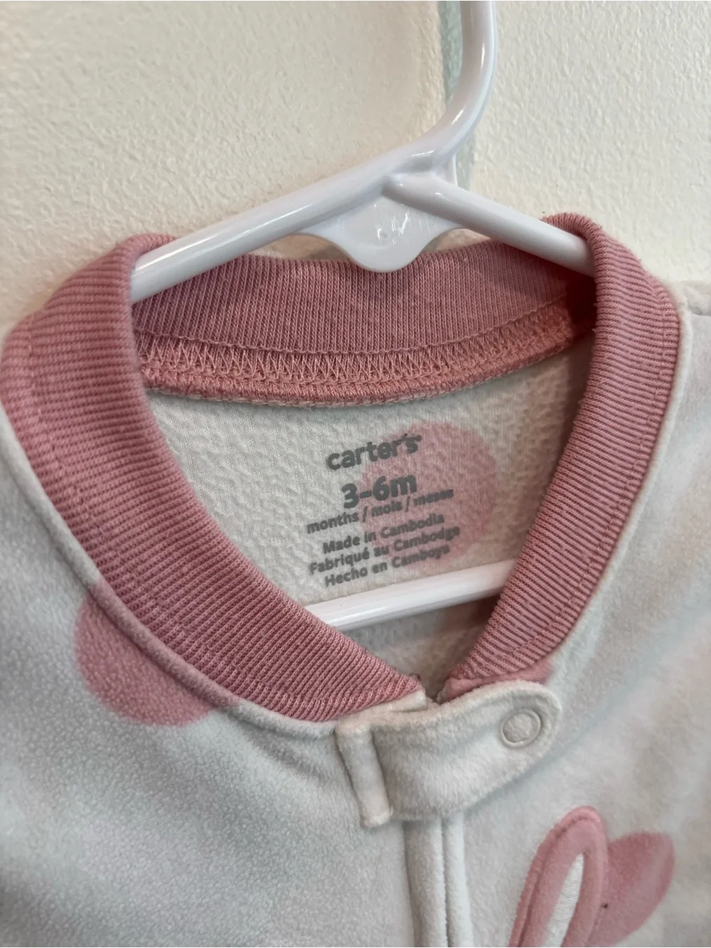 Carter's Pink Polka Dot Bunny Sleep Sack - Girls 3-6 months